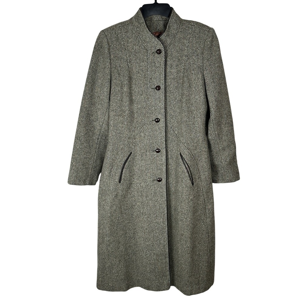 Vintage 50s 60s Jill Jr 100% Pure Wool Long Over Coat Union Made in USA Small